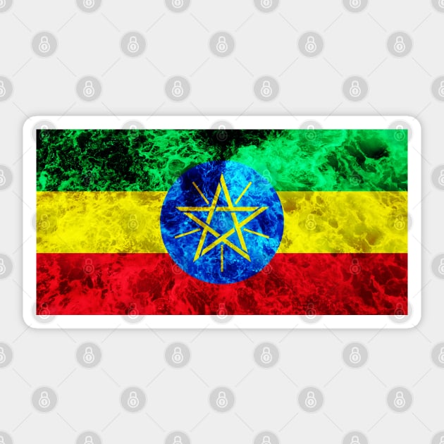 Flag of Ethiopia – Ocean Waves Sticker by DrPen